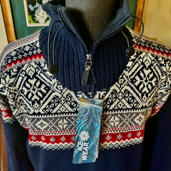 ICEWEAR NEWLined 100% Worsted Icelandic Wool Bergen Nordic Sweater, Med. RT $293 - Picture 10 of 10